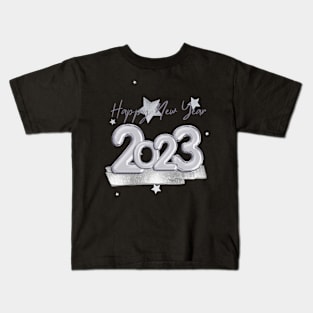 Happy New Year 2023.Silver Kids T-Shirt